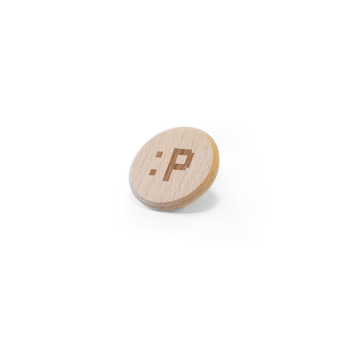 Wood Mood - Emoticon Badge (Beech)