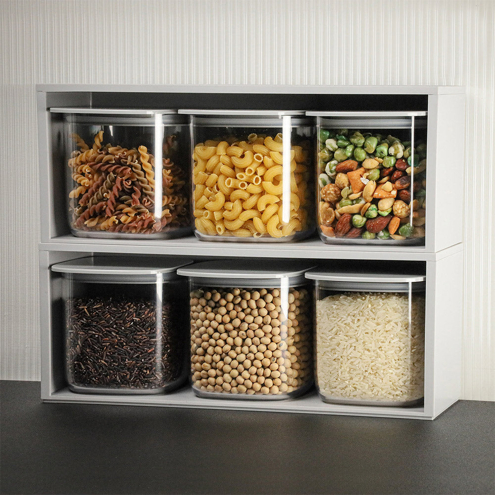 Set of transparent storage containers