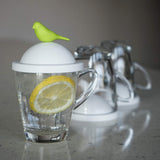 Sparrow Glass Mug and Lid/Holder