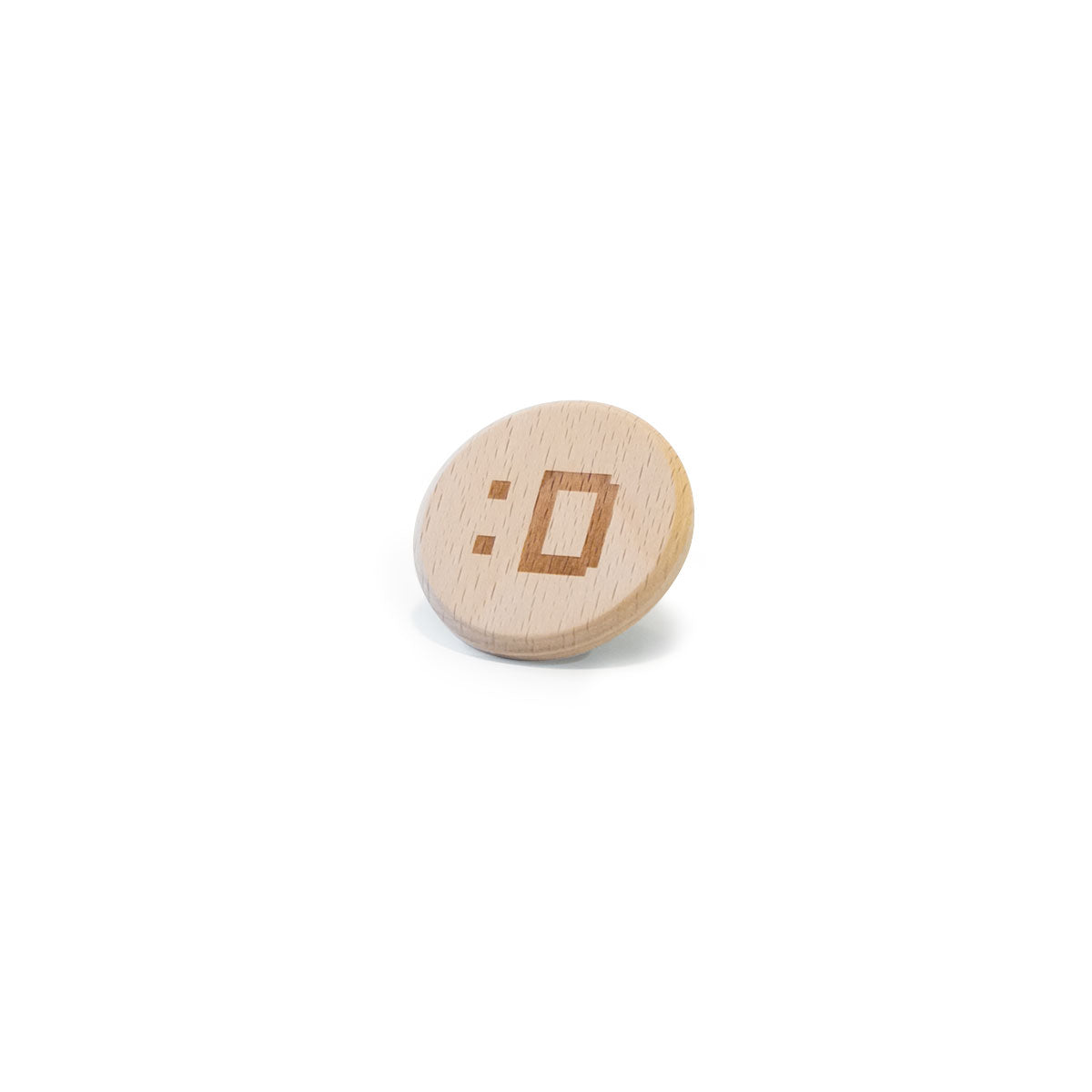 Wood Mood - Emoticon Badge (Beech)